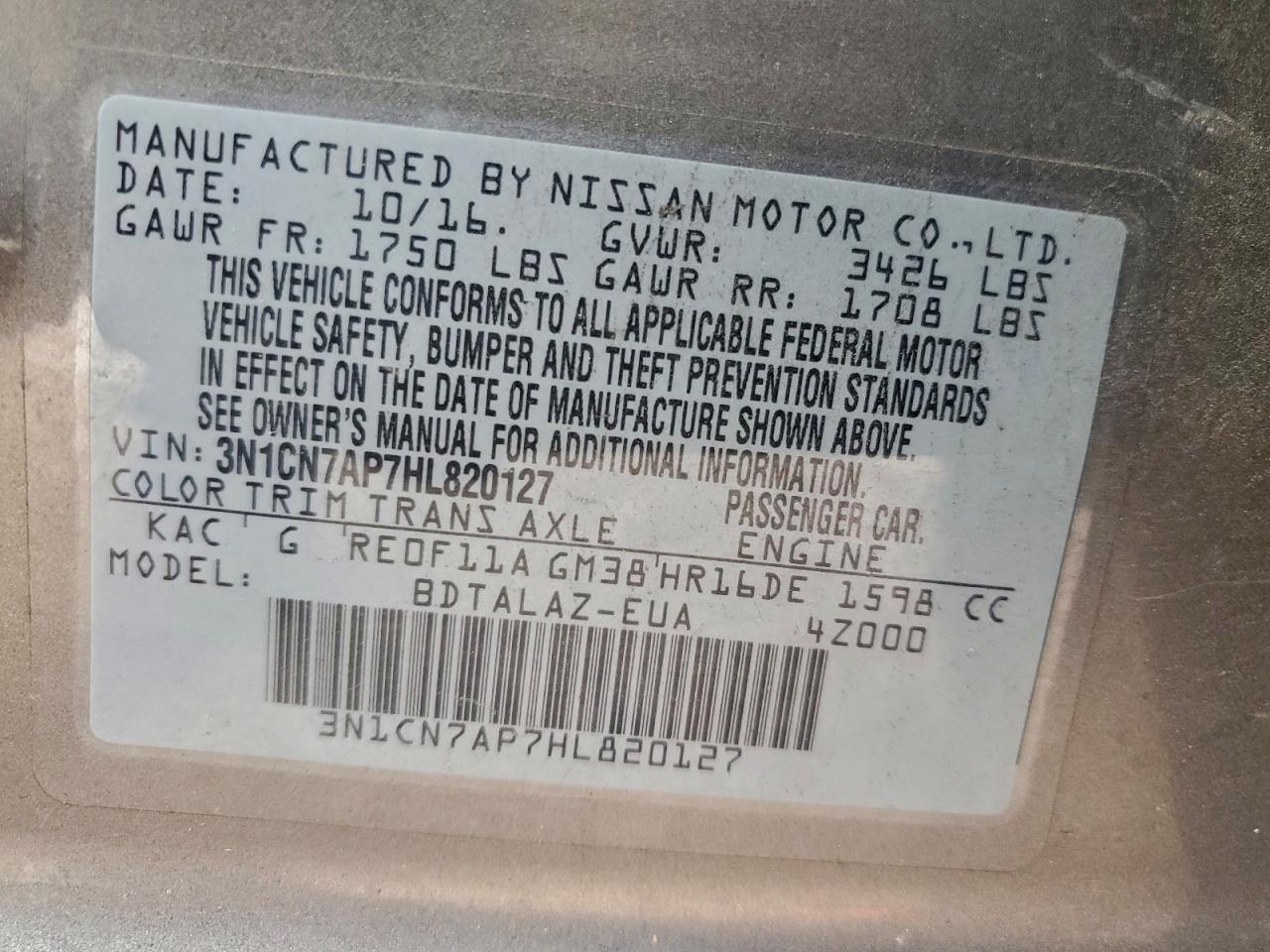 Nissan Versa S Image 10