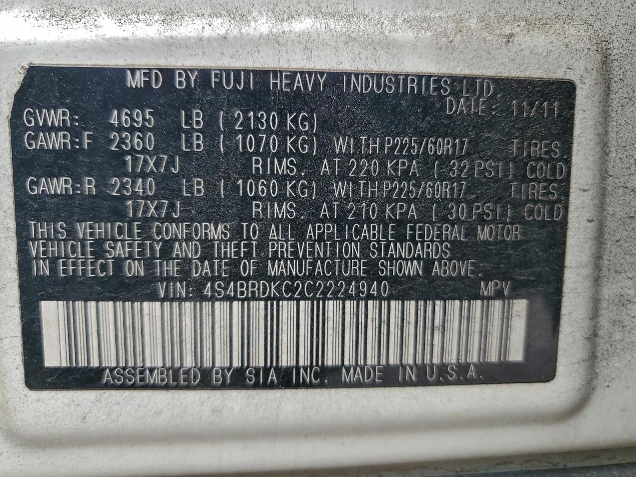 Subaru Outback 3.6r Limited Image 12