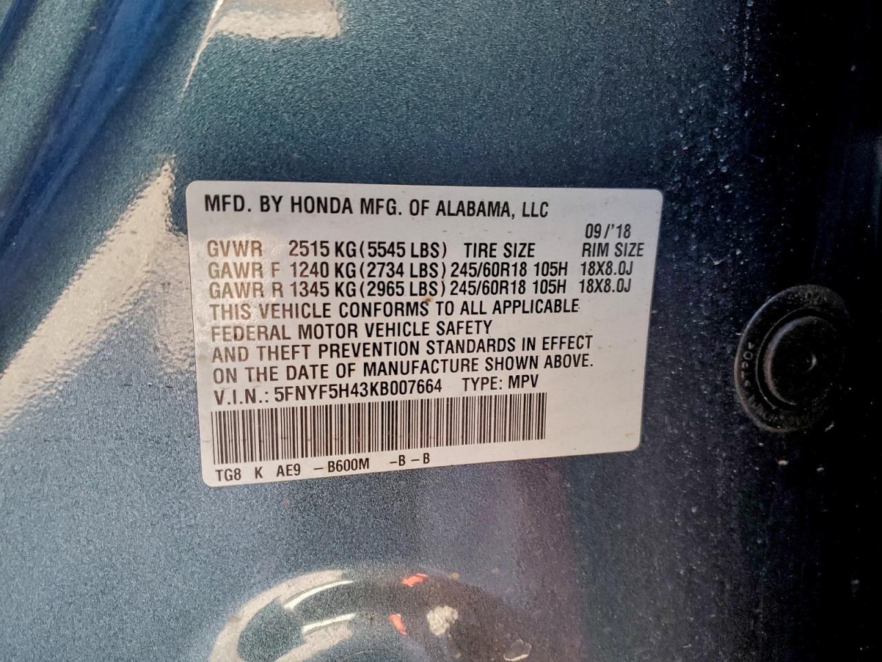 Honda Pilot Exl Image 10