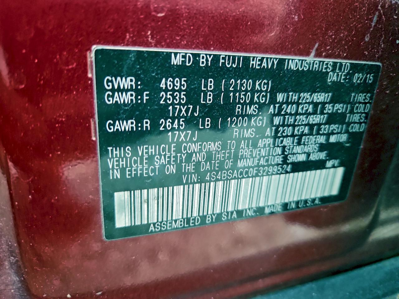 Subaru Outback 2.5i Premium Image 3